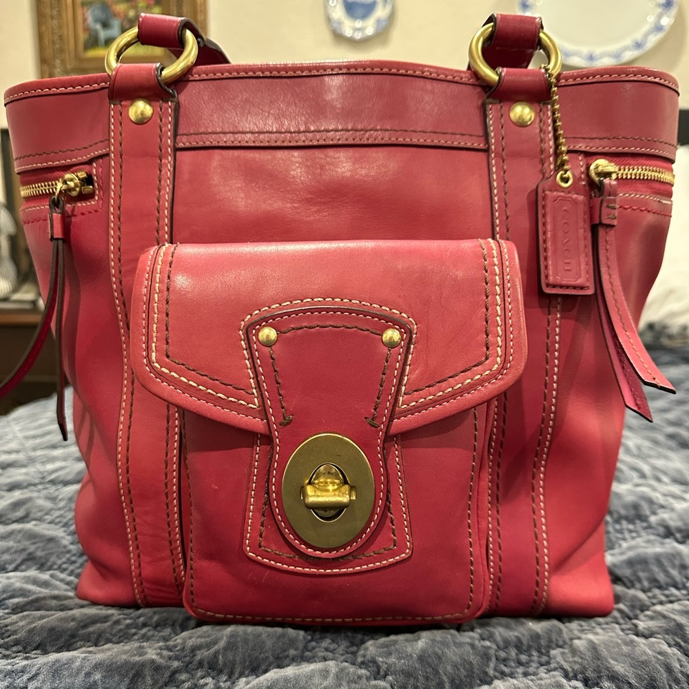 Coach Vintage Legacy Gigi Vachetta Hot Pink Leather Tote Bag